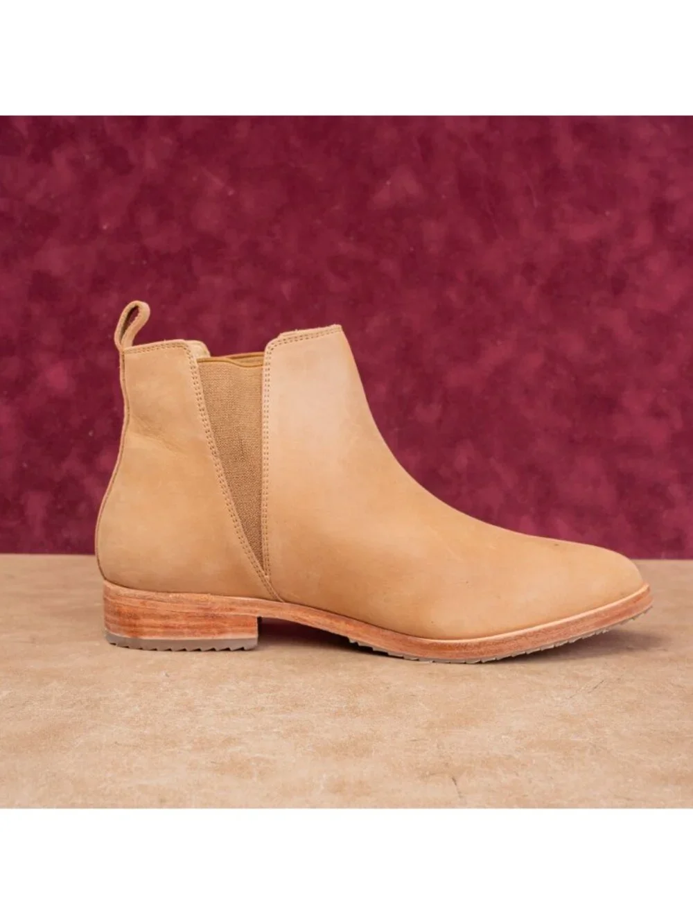 Nisolo Women Eva Tan Leather Modern Western Chelsea Ankle Boots sz 8.5